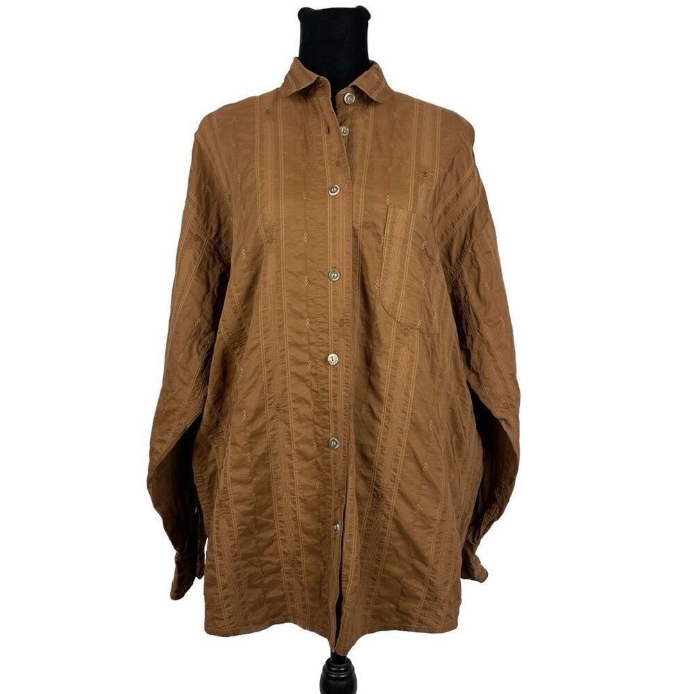 Vintage Armani Jeans Chocolate Brown Oversized Western Buttondown - Women’s XS